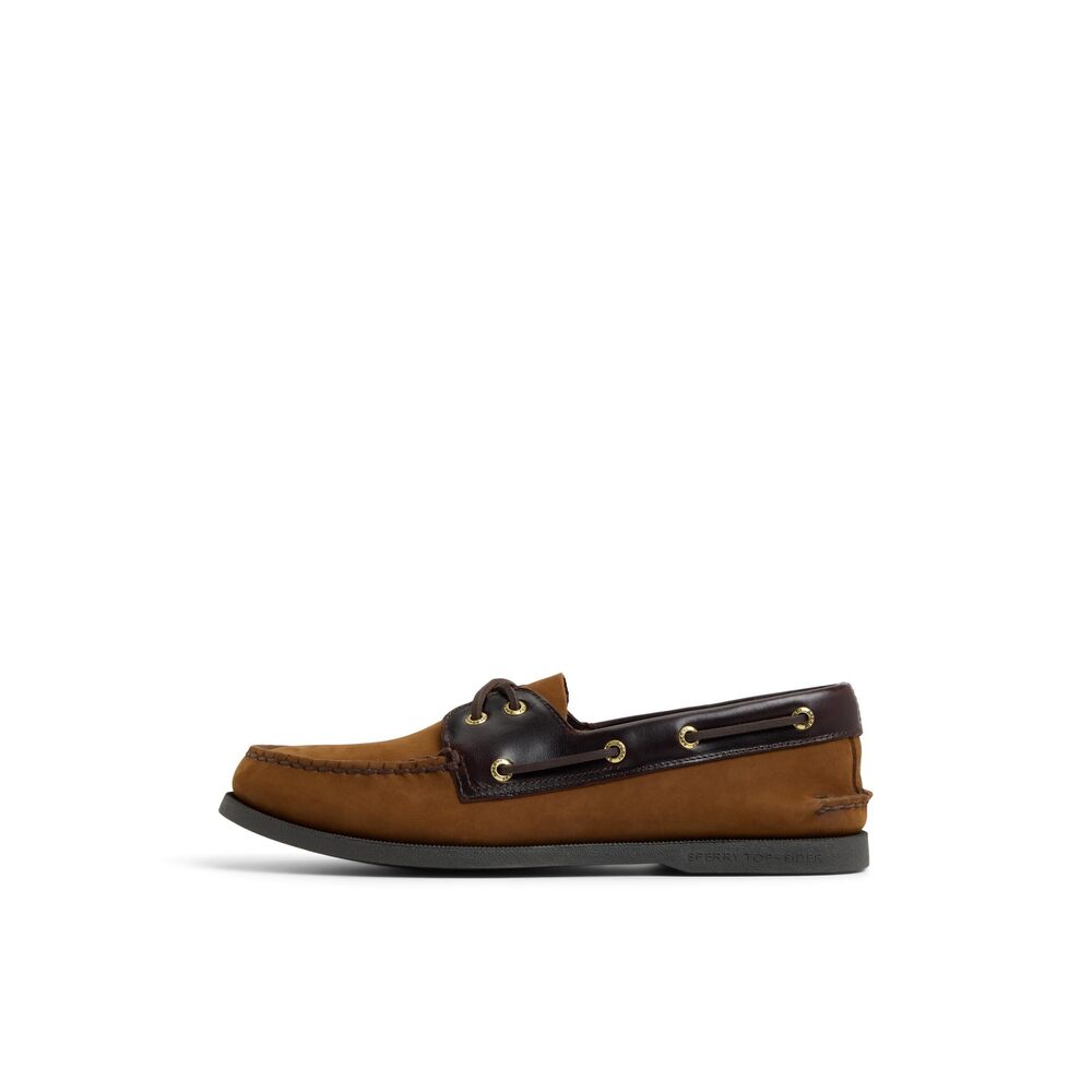 Sperry Men's Authentic Original 2-Eye Boat Shoe, Sahara, 9.5 M US